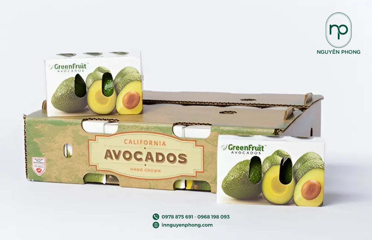 Mẫu thùng carton đựng bơ thiết kế lỗ thông hơi 